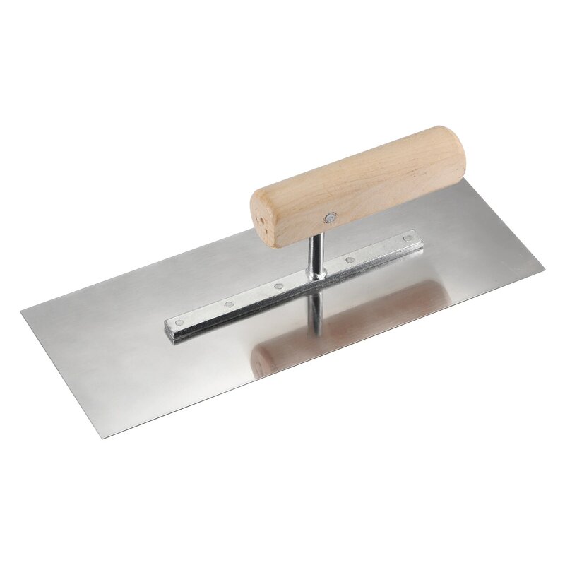 Uxcell-paleta manual de albañilería, herramienta de acabado de hormigón para paneles de yeso, hoja de acero inoxidable con mango de madera, 11 "x 4,3"