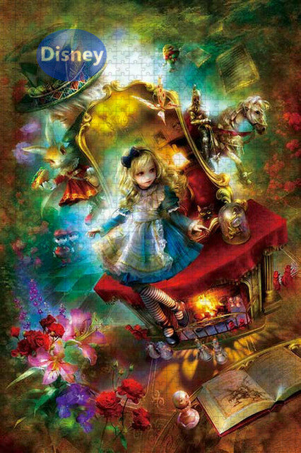 Disney Alice w krainie czarów kreskówka puzzle dla dziewcząt prezent świąteczny wybór wystroju pokoju