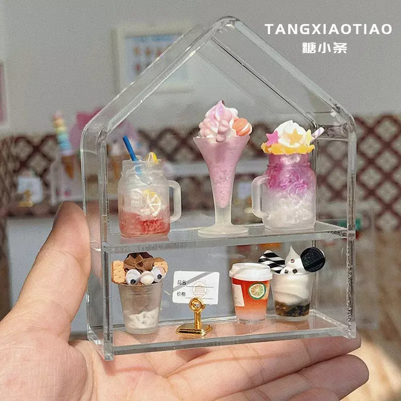 Dollhouse Miniature Cake Mini Candy Afternoon Tea Dessert Food for Blyth Barbies Doll House Play Kitchen Accessories Toy
