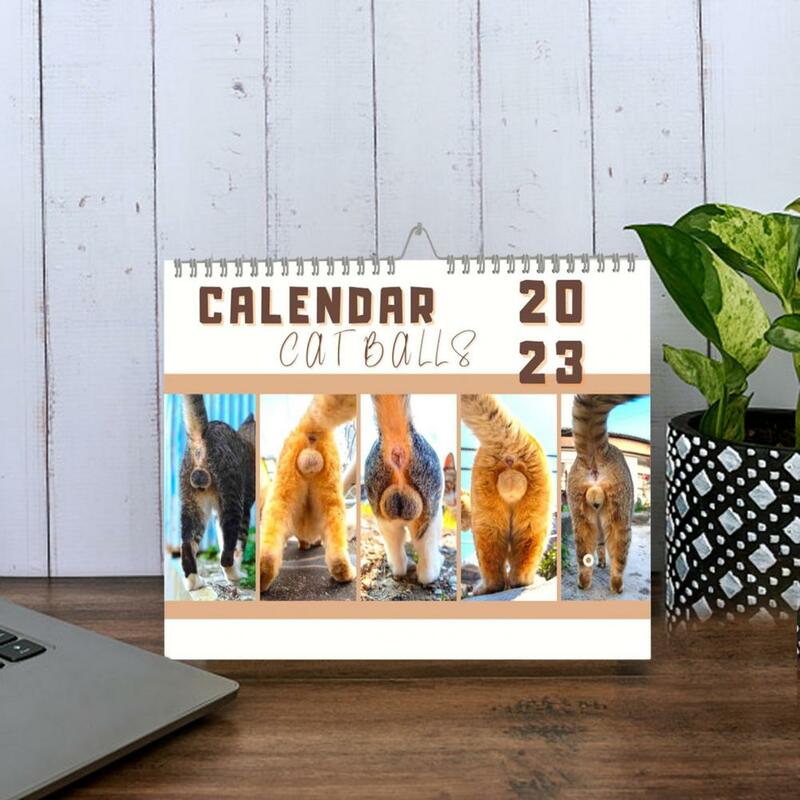 Calendario del culo di gatto Design innovativo della bobina stampa trasparente calendario della casa dell'anno accademico 2023 per la casa