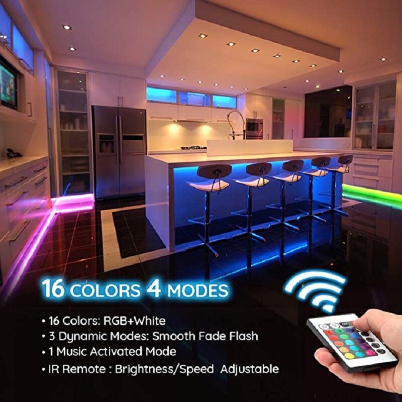WIFI Controller ชุดนีออนไฟ RGB APP Control 5050ตกแต่งห้อง TV พื้นหลัง12V LED Strip ไฟริบบิ้น Alexa magic Home