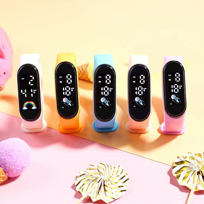 Reloj Digital Led para niños y niñas, pulsera de silicona con luces Flash de colores, resistente al agua, deportivo