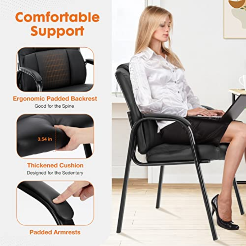 Waiting Room Chairs, Office Desk Guest Chair with Padded Arms for Elderly Home Reception Area Conference