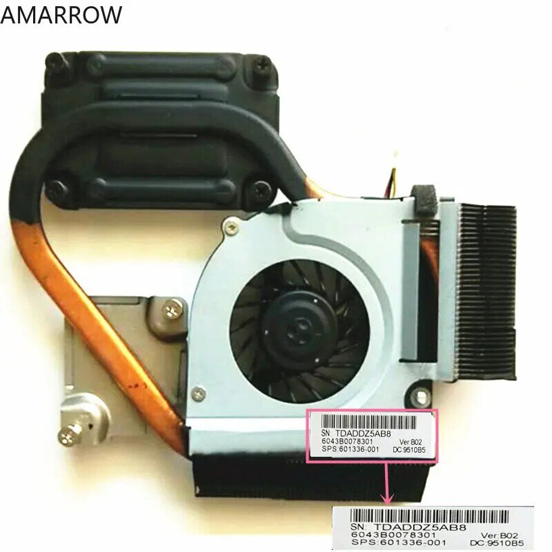 Оригинальный радиатор охлаждения ноутбука с вентилятором для HP G32 CQ32 DM4 DM4-1000 DV3 DV3-4000 601336-001