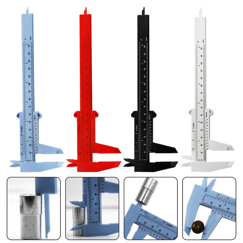 Herramienta de medición duradera de alta calidad, calibradores Vernier de plástico, regalo de doble exposición, medición de joyería de altura
