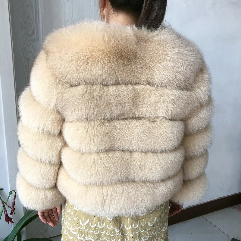 Cappotto di pelliccia di volpe di pelliccia naturale giacca invernale da donna cappotto di pelliccia giacca naturale di pelliccia di volpe naturale di alta qualità vera pelliccia di volpe
