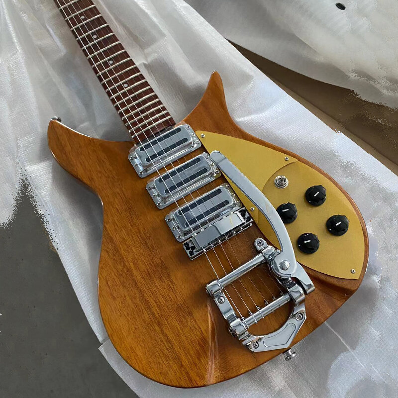 325 E-Gitarre, hellgelbe Farbe, Tremolo Bridge, goldfarbenes Schlagbrett, kostenloser Versand Guitarra