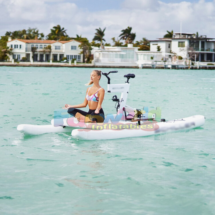 Outdoor fitness ocean adventure double people aqua bicycle sports inflatable floating water bike