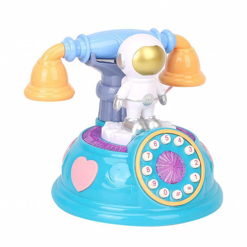 子供のための宇宙飛行士固定電話のおもちゃ、レトロ、コード付き、リビングルーム、寝室