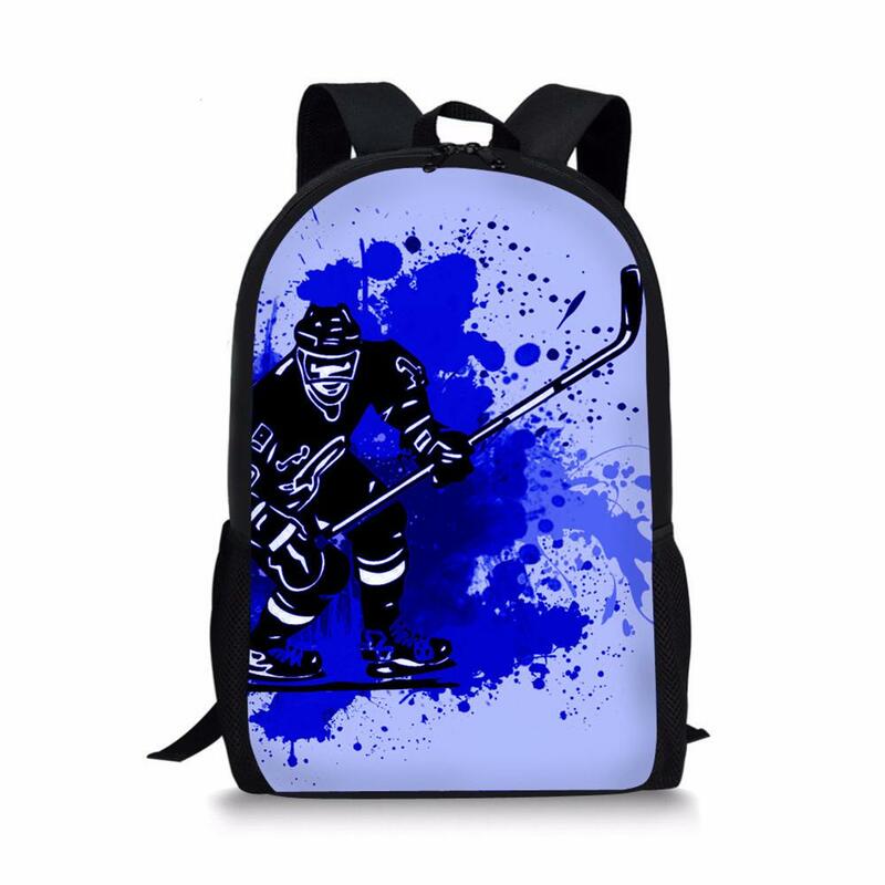 3D Ice Hockey Print School Bag para meninos e meninas, mochila multifuncional para crianças, crianças, estudante, bolsa de livro, bonito