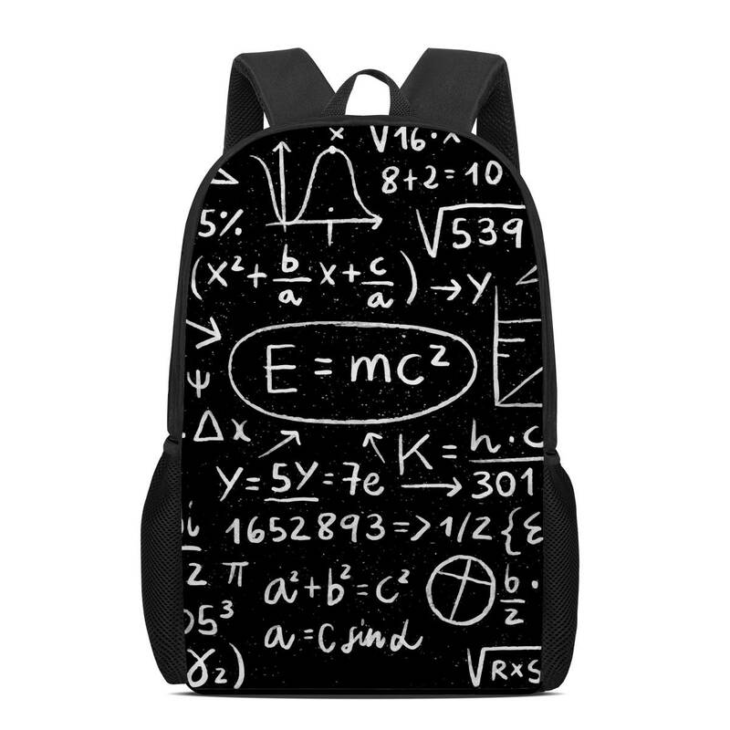 수학 수식 패턴 백팩 여아 남아 학생 학교 가방, 경량 책 가방, 노트북 가방, 십대 데일리 캐주얼 백팩