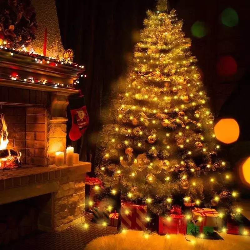 LED 스트링 조명 크리스마스 장식, 원격 제어, 휴일, 결혼식, 동화, 화환 조명, 침실 커튼, 야외, 가정, 6m