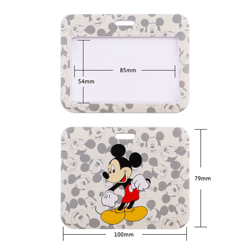 Sangle de cou dessin animé Mickey Mouse, porte-carte d'identité, porte-clés, sangle de téléphone portable, ruban en sangle, collier cadeaux
