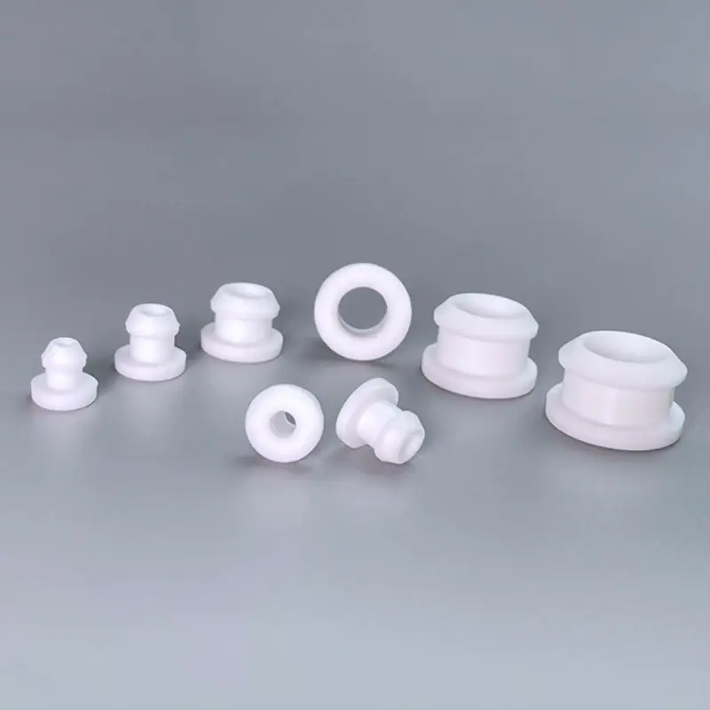 White Snap on Silicone Rubber Grommet Plug Round Hollow Wire Cable Protect Rings 4.5/5/5.5/6/6.5/7/7.5/8~50.6mm