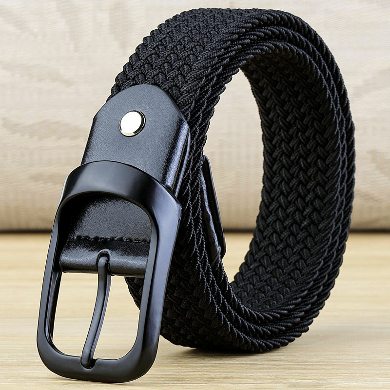 Acessório de Vestuário Pin Fivela Trançado Stretch Golf Tecido Elástico Cintura Casual Sem Buraco Cinto De Luxo Para Jeans