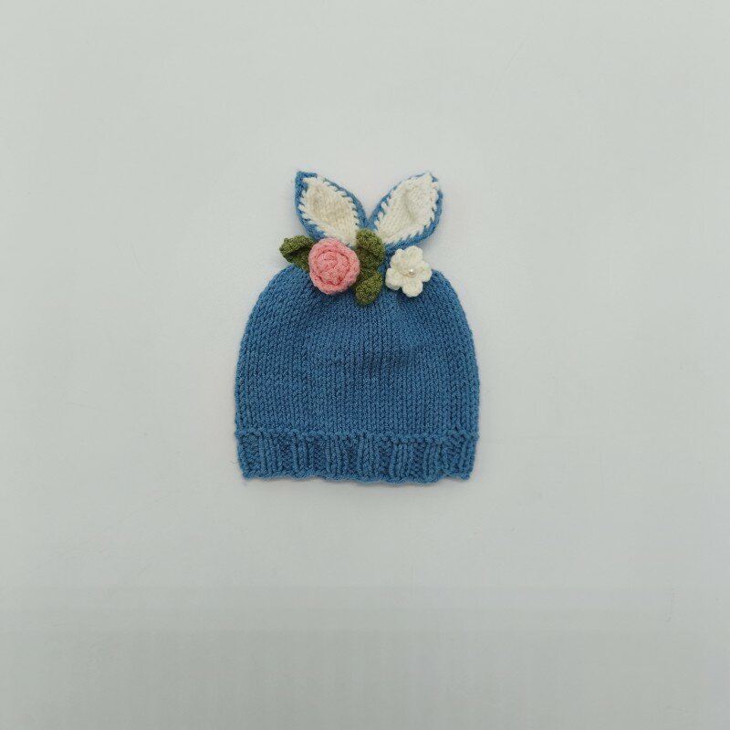 Chapéu de malha para bebê recém-nascido, Easter Bonnet, Photo Prop, Knit Hat