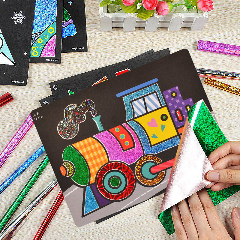 Fai da te trasferimento magico pittura artigianato bambini arti e mestieri giocattoli educativi per bambini cartone animato apprendimento creativo disegno giocattoli