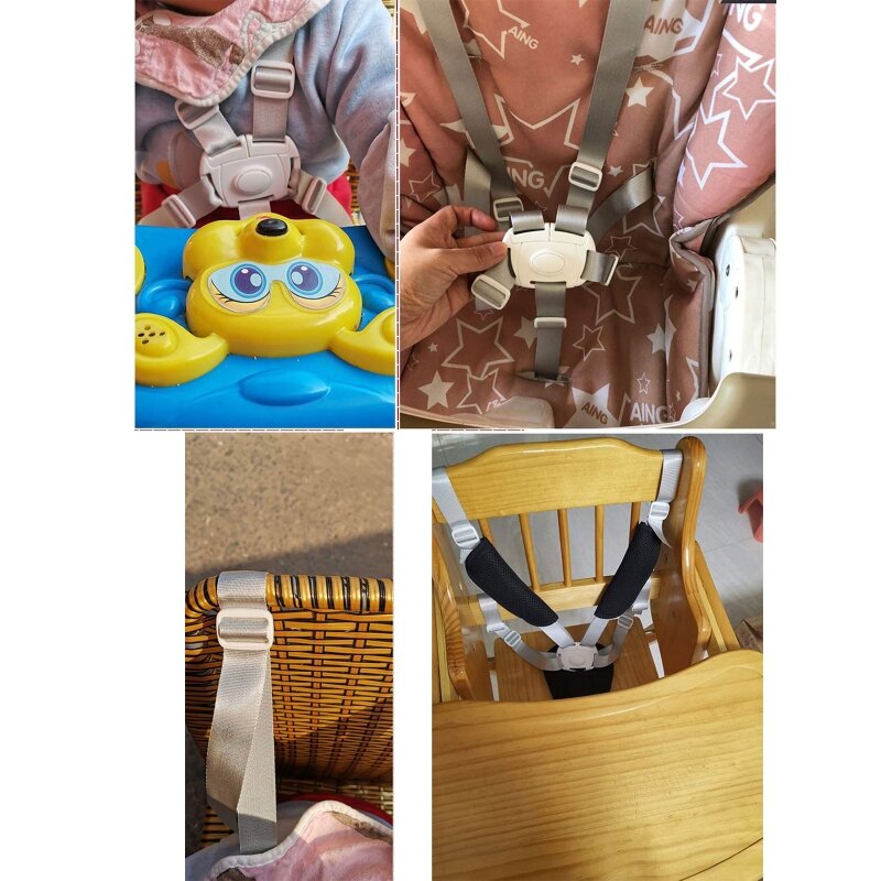 RIRI Baby Universal 5 จุดเก้าอี้สูงเข็มขัดนิรภัยสำหรับรถเข็นเด็กเด็ก เด็กสำหรับที่นั่งรถเข็นเด็กเก้าอี้รับประทานอาหาร