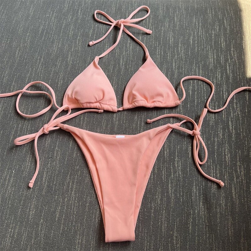 2 Delige Set Sexy Dames Bikini Badpak Top + Ondergoed Zomerfeest Strandvakantie Hete Meid Streetwear Gewaden Strice Up
