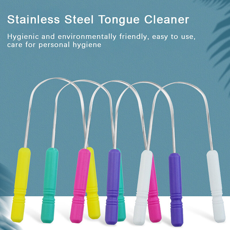Raspador de lengua con mango de plástico ABS, limpiador de revestimiento de lengua, Reduce el mal aliento, cepillo de limpieza bucal reutilizable