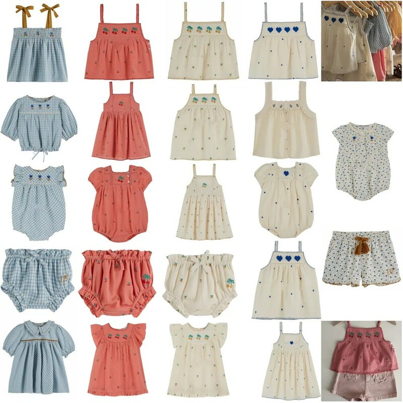 PER-vendita (spedizione ad aprile) 2024 Summer Cotton Girls Dress for Girls Print Floral Dress abbigliamento PER bambini Flower Girl Dresses