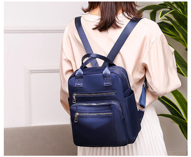 Fashion Women Backpack Travel Portable Large Capacity Shoulder Bag Oxford Cloth Waterproof Casual Backpack Handbag Schoolbag
