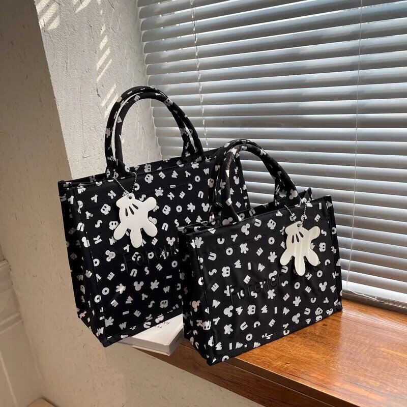 Disney 2023 New Mickey Ladies Handbag Cartoon Cute Ladies Shoulder Bag Grande Capacidade Luxo Marca Moda Viagem Saco De Armazenamento