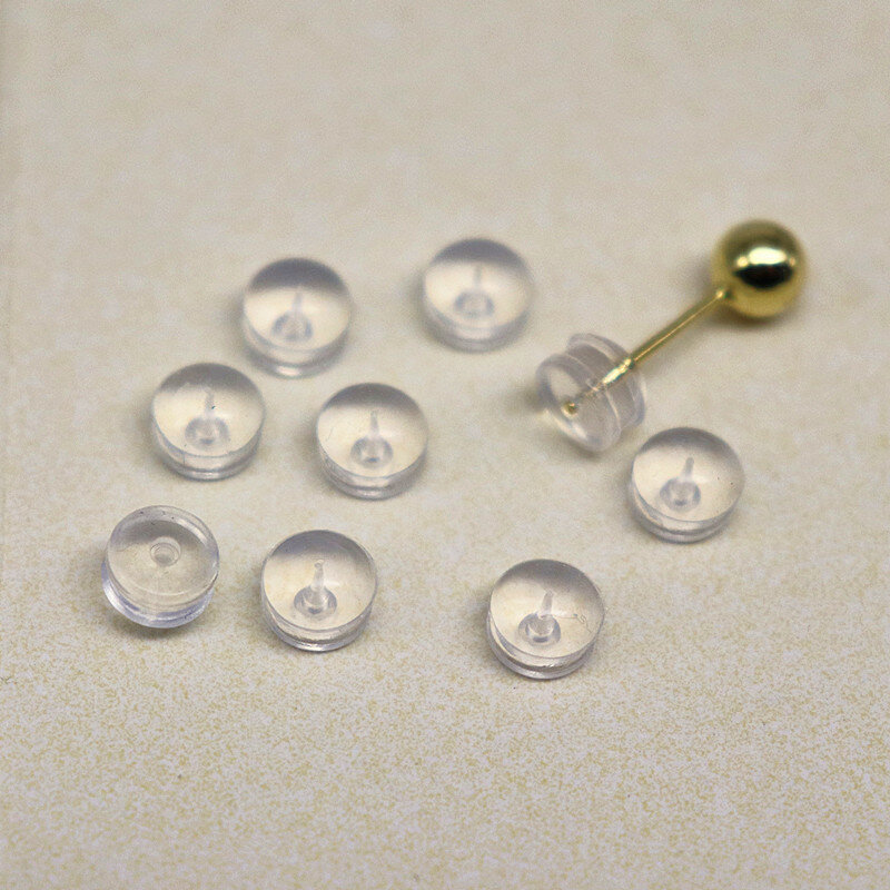 Parte posterior de pendiente con silicona, accesorios de bricolaje para la fabricación de joyas, componentes, poste de pendiente, 1 par
