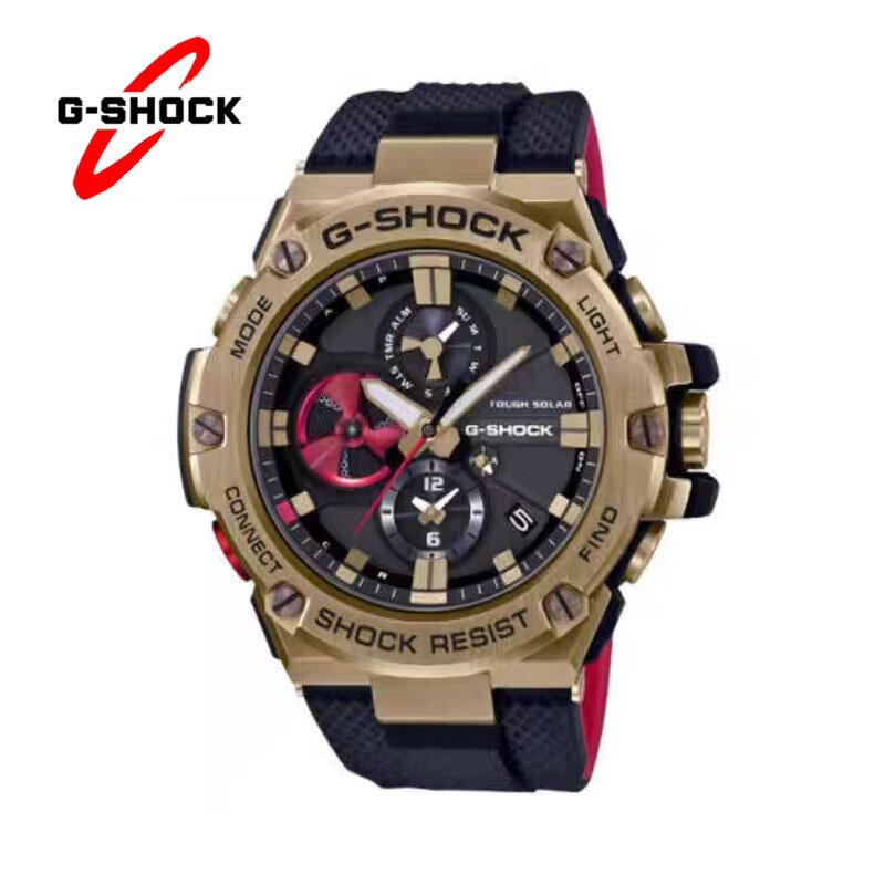 G-SHOCK orologi da uomo GST-B100 orologio Casual orologio al quarzo da lavoro in acciaio inossidabile con doppio Display antiurto multifunzione di lusso