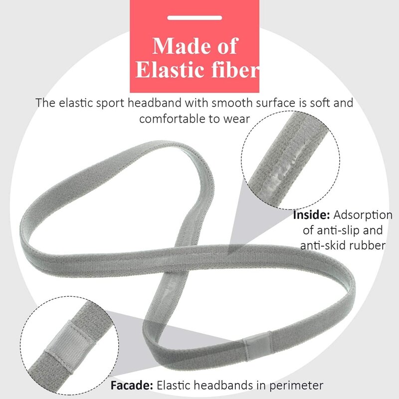 4 kawałki grube antypoślizgowe elastyczne opaski sportowe opaski do włosów, ćwiczenia włosów i opaski dla kobiet i mężczyzn