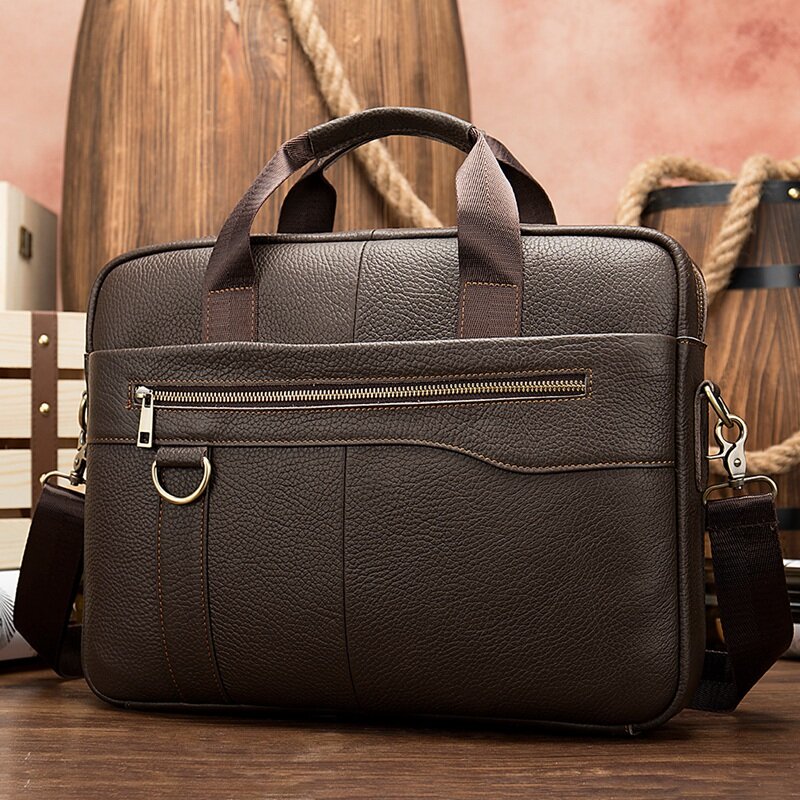 NEW-Men's Briefcase Messenger Bag Men Leather/Business Male Laptop Office Bags For Men Briefcases Men's Bag