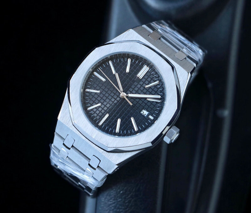 Orologio meccanico di marca di lusso per uomo qualità master 9015 movimento cinturino in acciaio vetro zaffiro affascinante regalo apwatch
