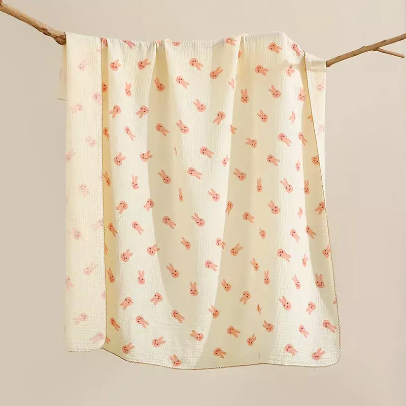 Coperta trapuntata per neonato in cotone a doppio strato sottile estivo asciugamano da bagno per bambini stanza di produzione Swaddle neonato ragazza per cose mussola