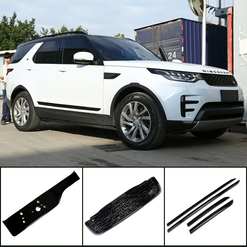 LR5 Body Kit for Land Rover Discovery 5 2017-2020 ABS Front bumper grille All Gloss Black Trim Replacement Parts