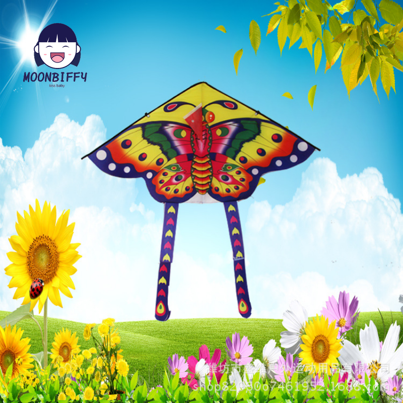 90cm Traditional Butterfly Kite Medium Colorful Butterfly Styles Foldable Kite Recreation Outdoor Toys for Kids Random Kites Toy