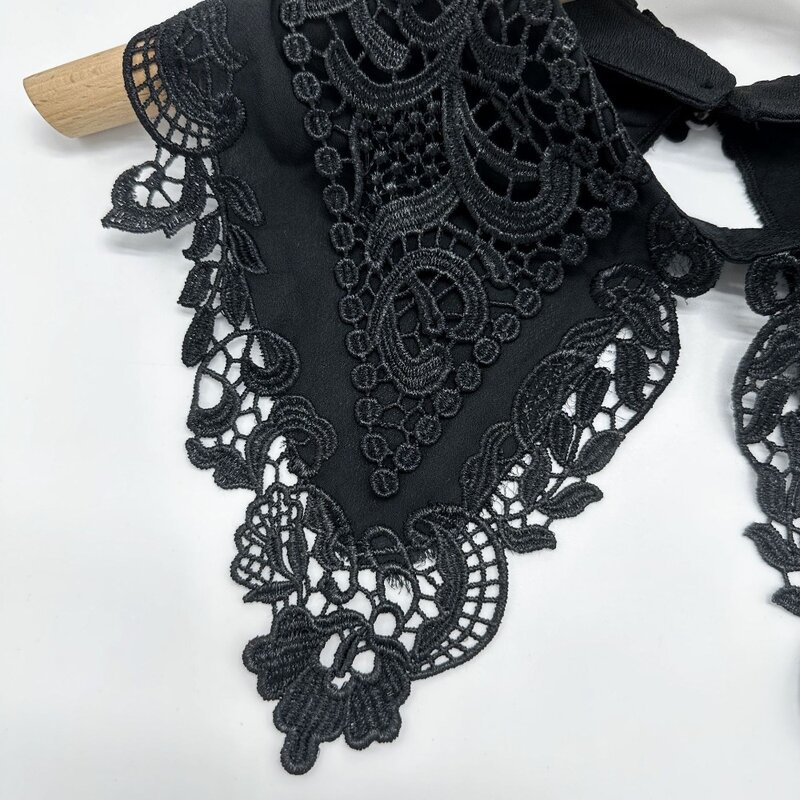 Clothing Accessories Hollow Embroidered Lace Collar Lace Up Shawl Double Layer Detachable Shirt Collar Fake Collar