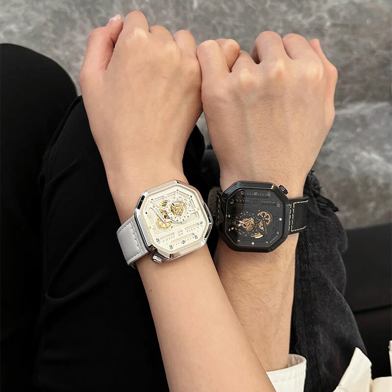 Couples Square Watch Men's waterproof glow-in-the-dark watch Women's Luxury Fashion Watch Student Casual Calendar Watch