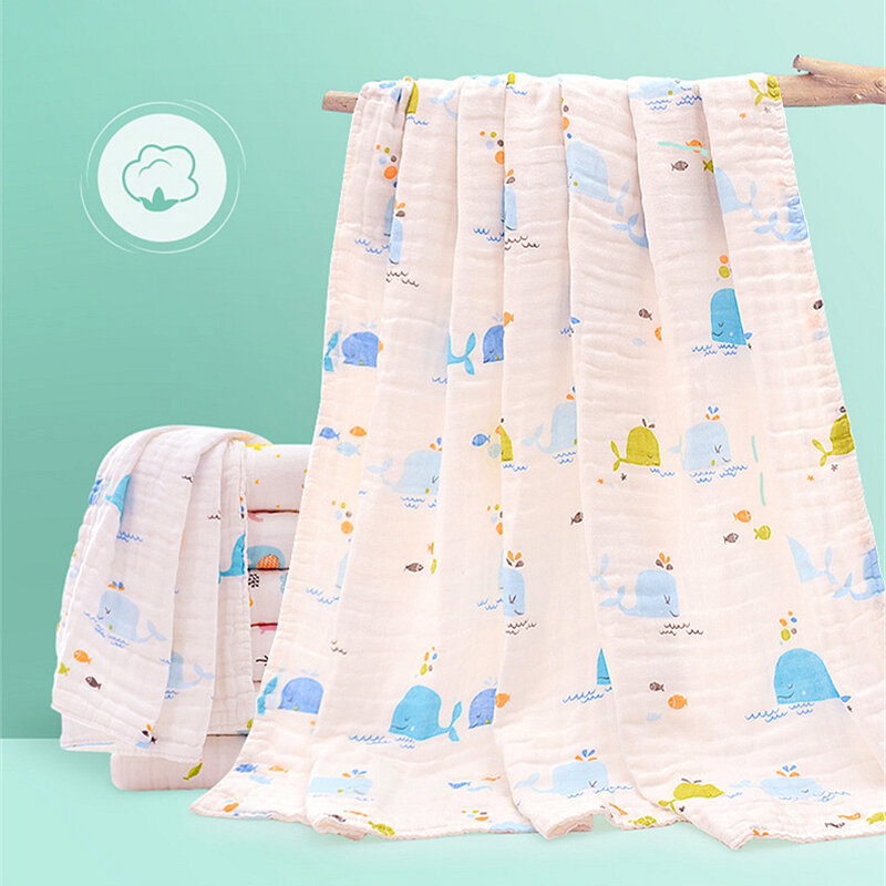 6-слойное муслиновое Хлопковое одеяло для новорожденных, детское Пеленальное Одеяло, детское одеяльце для сна, постельные принадлежности, одеяло, банное полотенце