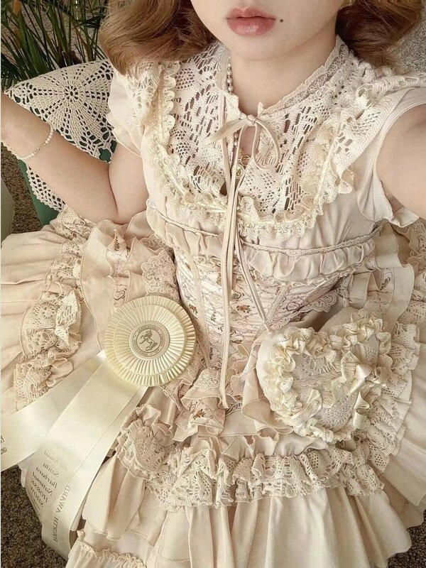 Harajpoo-vestido esponjoso de Lolita para mujer, dulce y lujoso diseño, cintura de lujo ligera de alta gama, princesa Y2K, Primavera, nuevo nicho