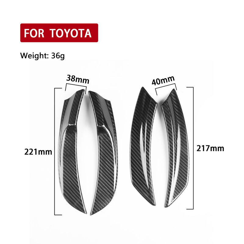 Cabeçalho material da roda traseira da fibra de carbono, Fender adesivos para Toyota GR86 2022-2023