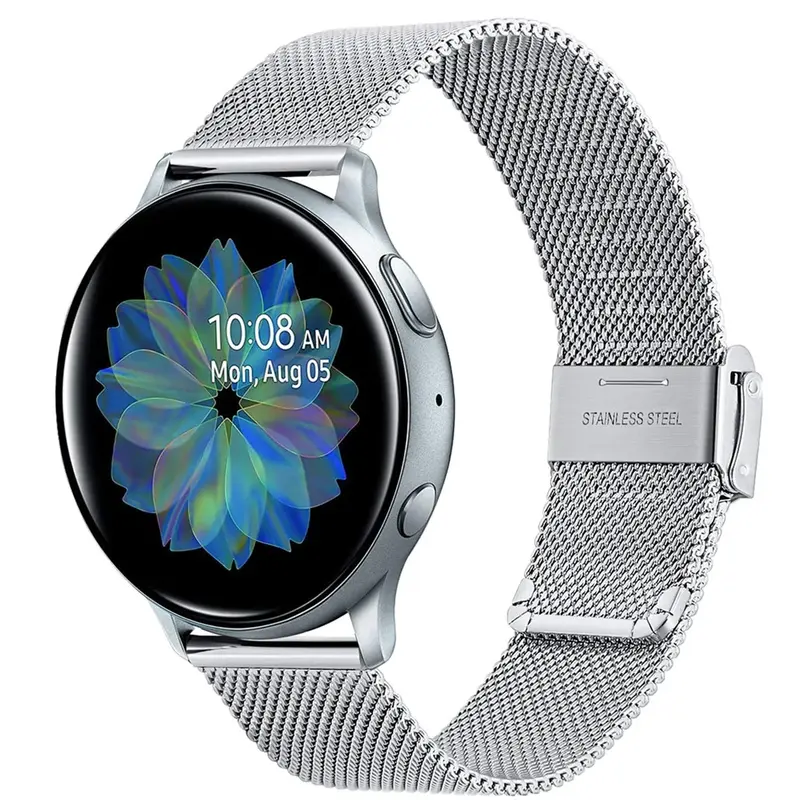 クイックリリースメッシュブレスレット,18mm,20mm,22mm,samsung galaxy watch active2用40mm 44mm,galaxy watch4クラシック用