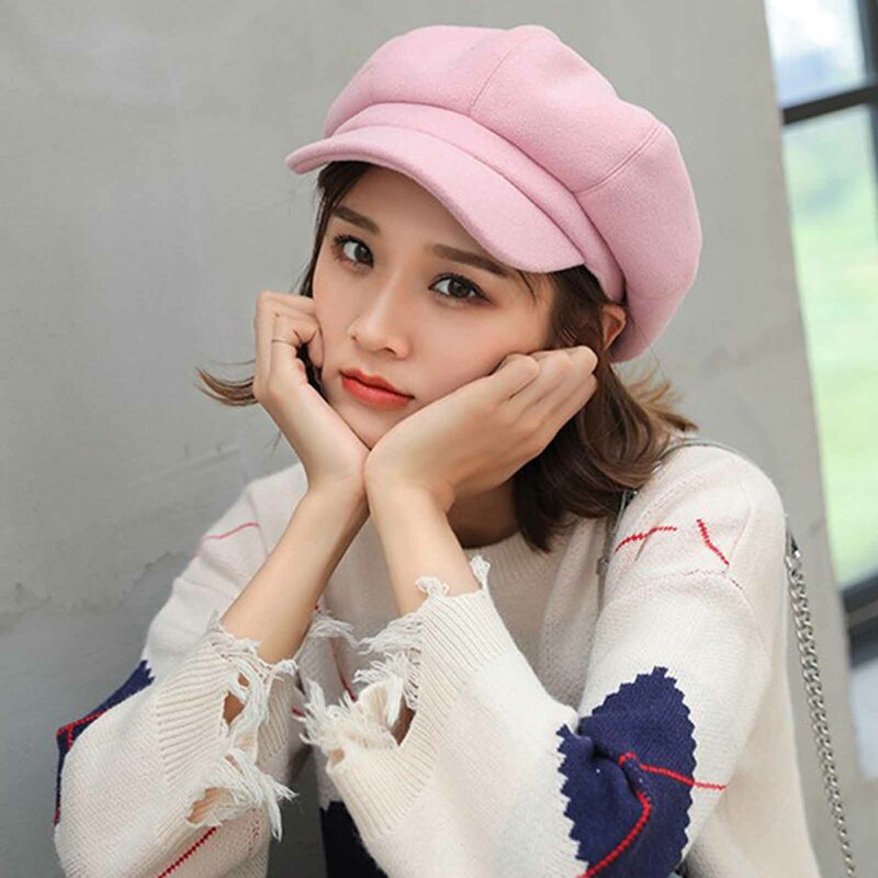 Vintage Solid Color Painter Hat Breathable Cotton Lightweight Beret for Valentine's Day Christmas Gift