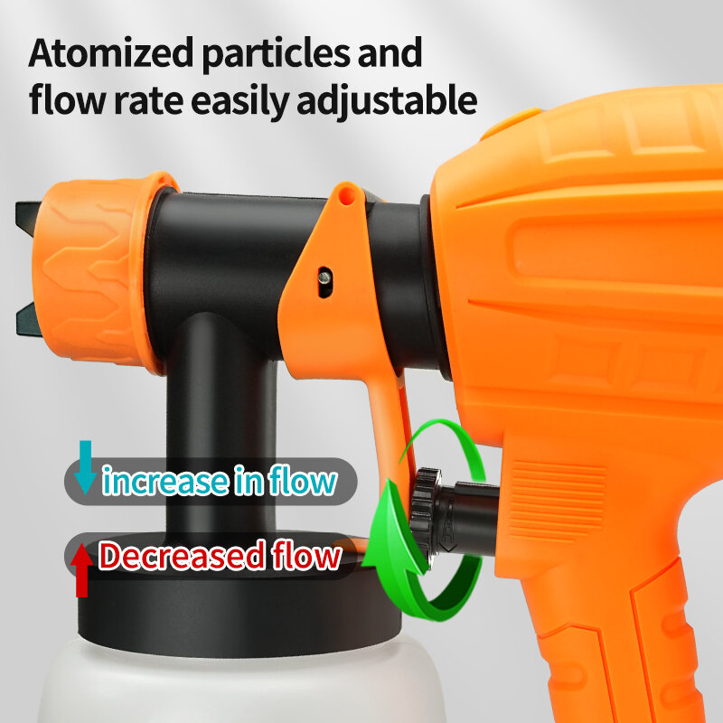 5FT Corded Electric Spray Paint Gun for House Painting Furniture Fence Paint Sprayers with 800ML Capacity 2 Nozzles 3 Patterns