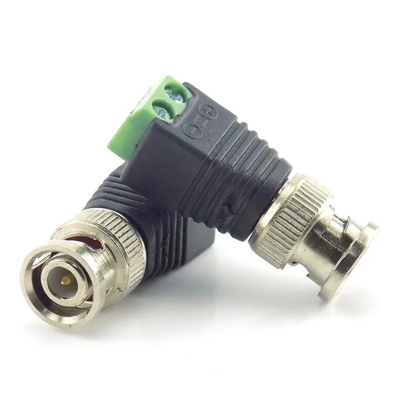 1/4/10 buah DC BNC Pria konektor aksesori steker pengawasan sistem Video Balun adaptor keamanan Coax CAT5 untuk kamera CCTV