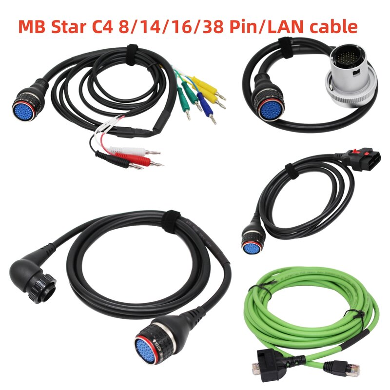 All Kinds part Mb Star C4 SD C4 OBDII 16Pin Cable 38PIN Cable 14PIN Cable 8PIN Cable Lan Cable