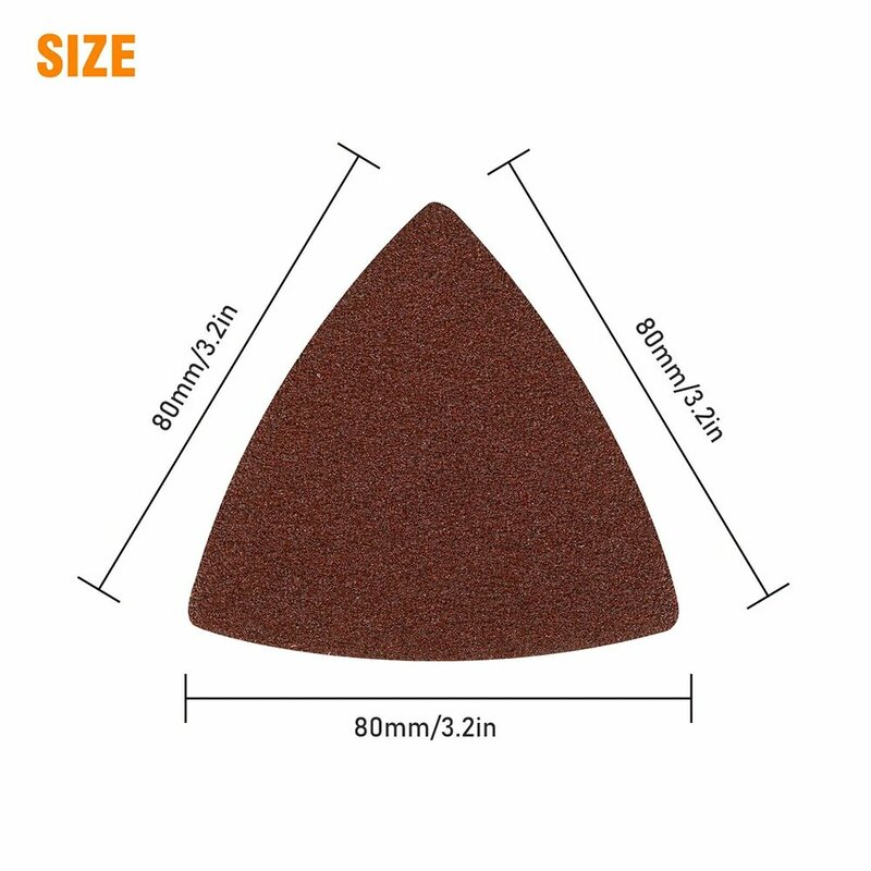 กระดาษทรายสามเหลี่ยม30ชิ้นแผ่นขัดแบบสั่นขนาด3-1/8นิ้ว80มม. เครื่องมืออเนกประสงค์สำหรับกระดาษทรายแผ่นขัด