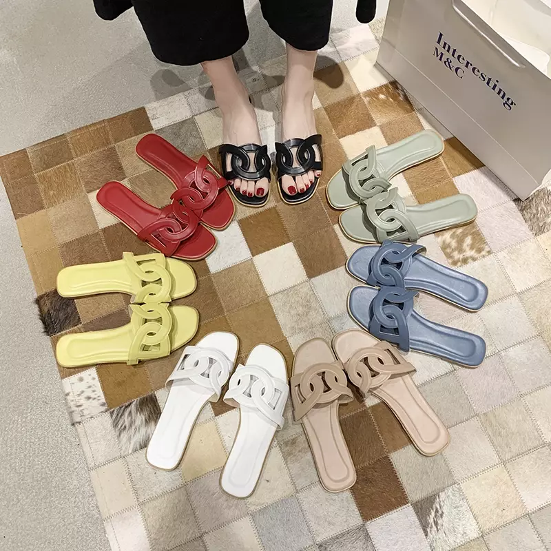 Luxury Brands Famous Designer Women's Summer Sandals Women's Slippers Indoor Bathroom Outdoor Walk Flat Heel Low Heel Sandals