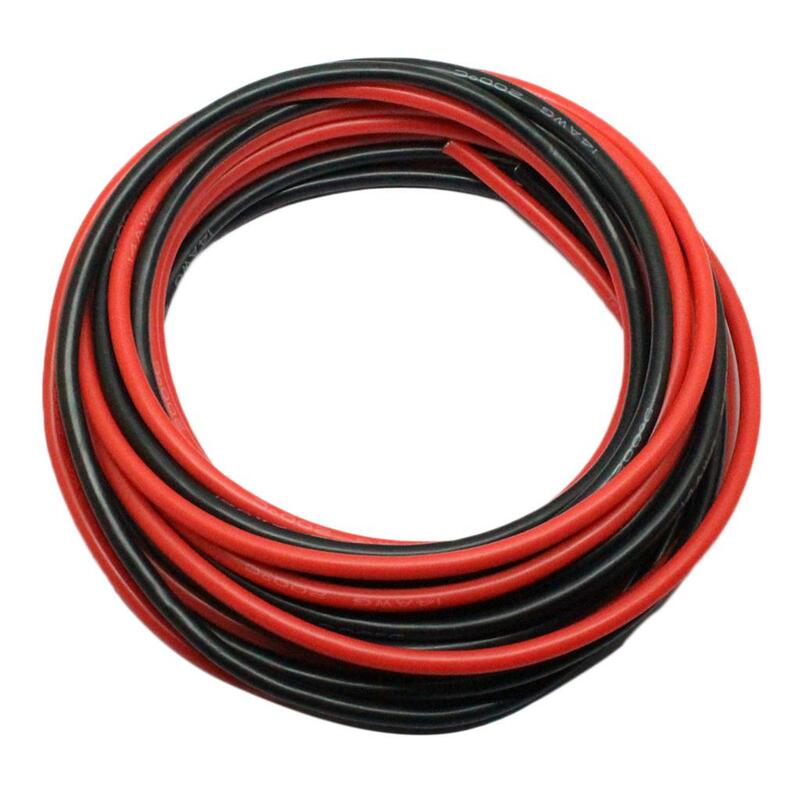 2 rollos de alambre de silicona suave de 14AWG, resistente a altas temperaturas, rojo y negro