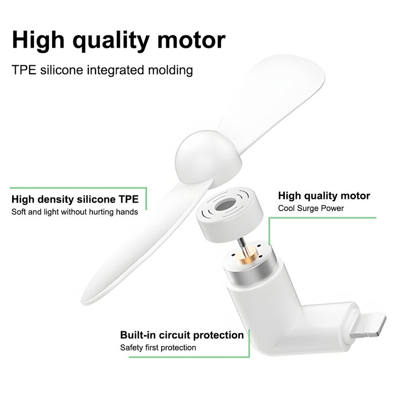 2 in 1 Micro Mini Fan Travel Portable Cell Phone Fan Cooling Fan Mobile Phone Cooler Fan for Android Type-C/Micro USB Port
