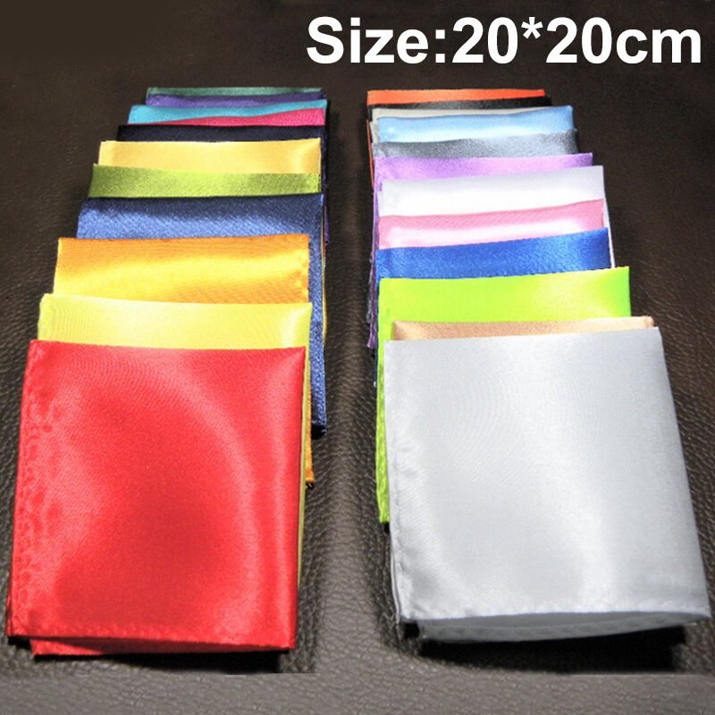 Satynowa chusteczka dla mężczyzn w kolorze cukierków męskie garnitury kieszonkowy ręcznik na klatkę piersiową chusteczki